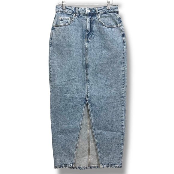 ASOS Hourglass Denim Maxi Skirt Size 4 - Picture 2 of 9